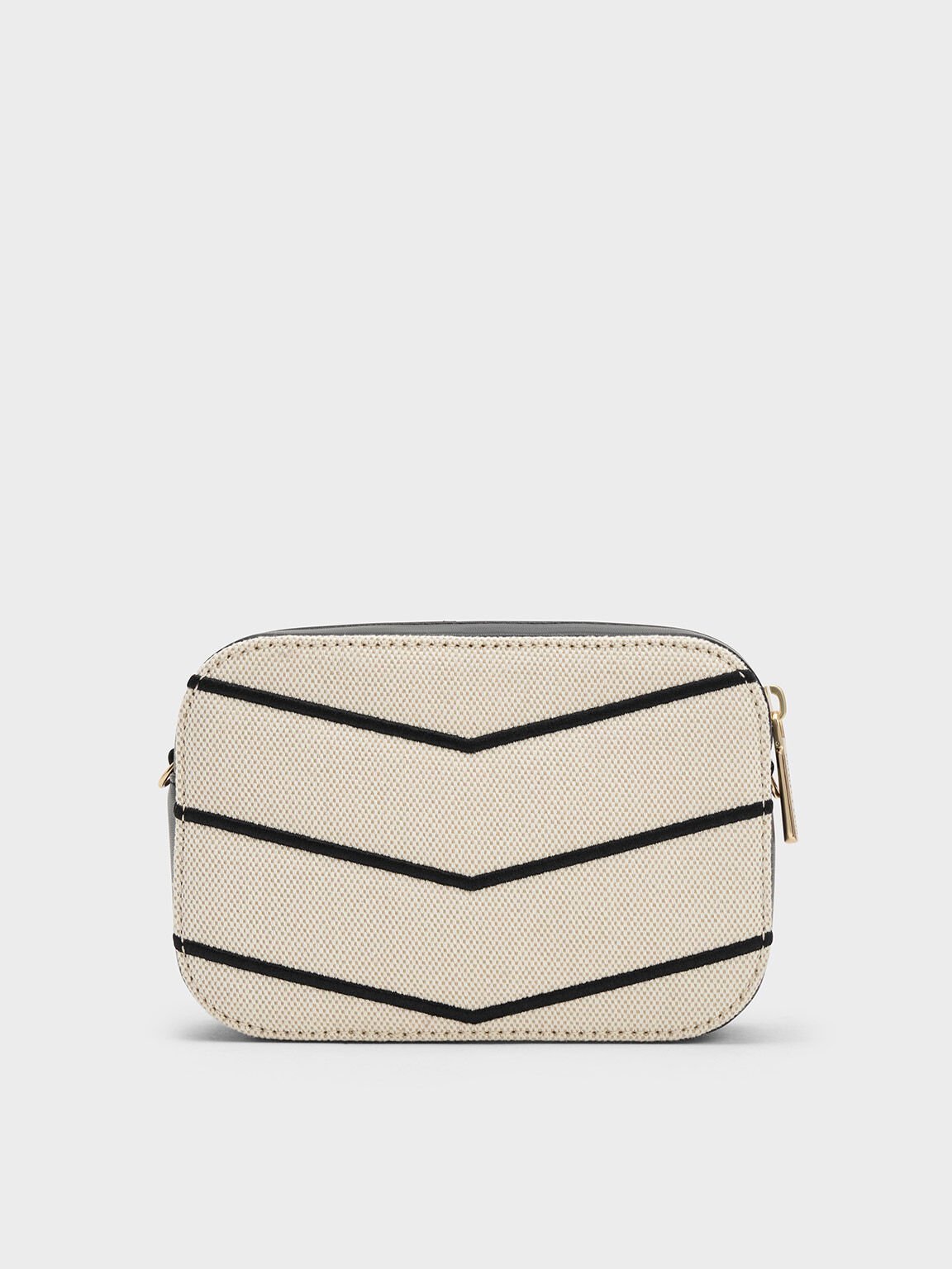 Eleni Canvas Chevron Zip Crossbody Bag, Multi, hi-res