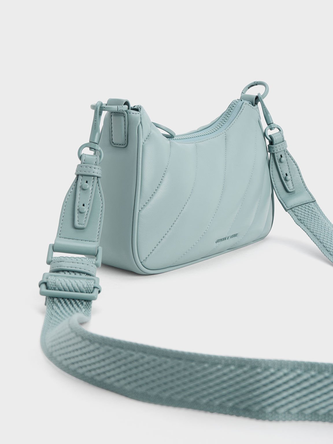 Philomena Puffy Chain-Strap Crossbody Bag, Slate Blue, hi-res