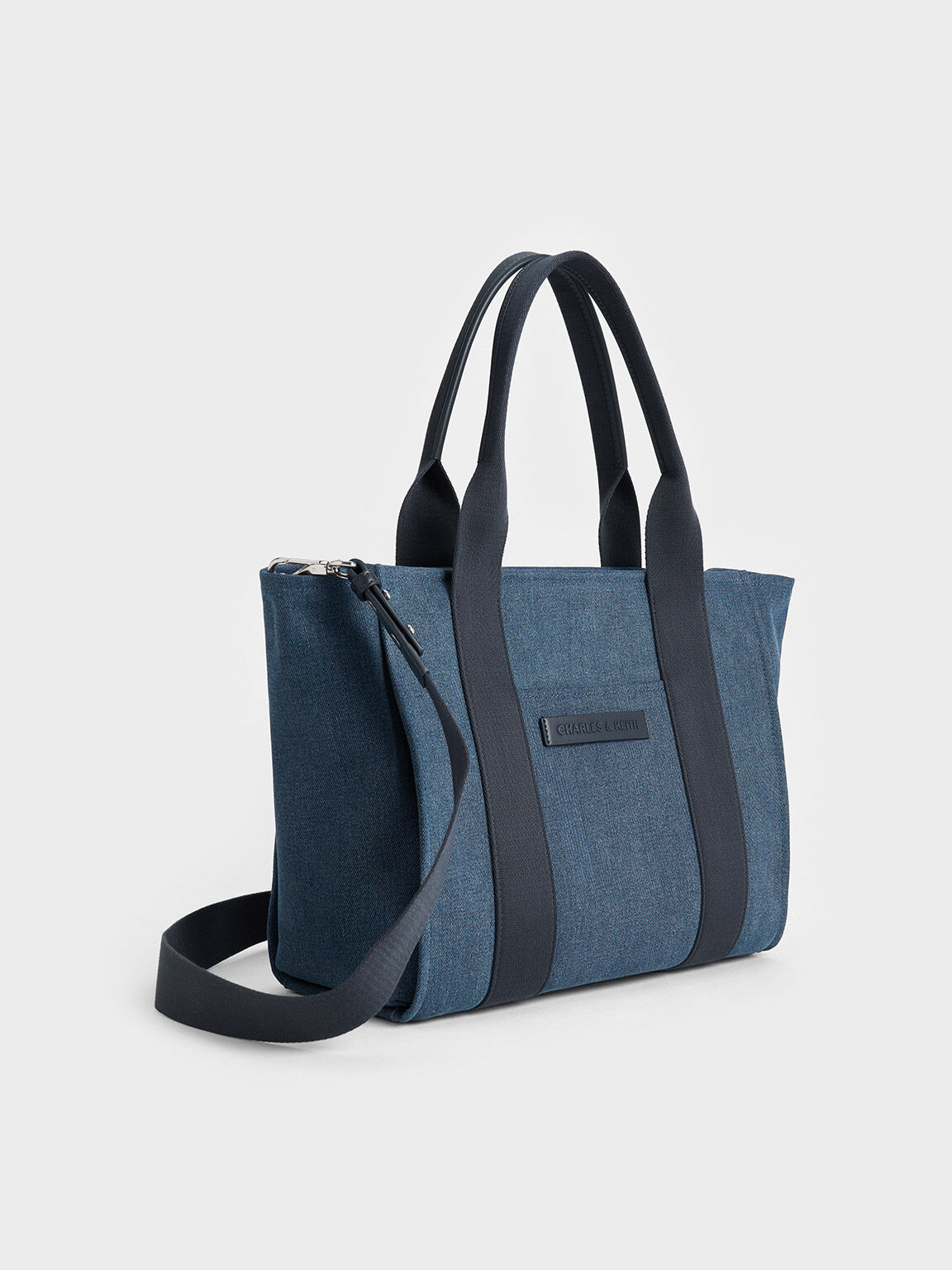 Large Kay Denim Tote Bag, Denim Blue, hi-res