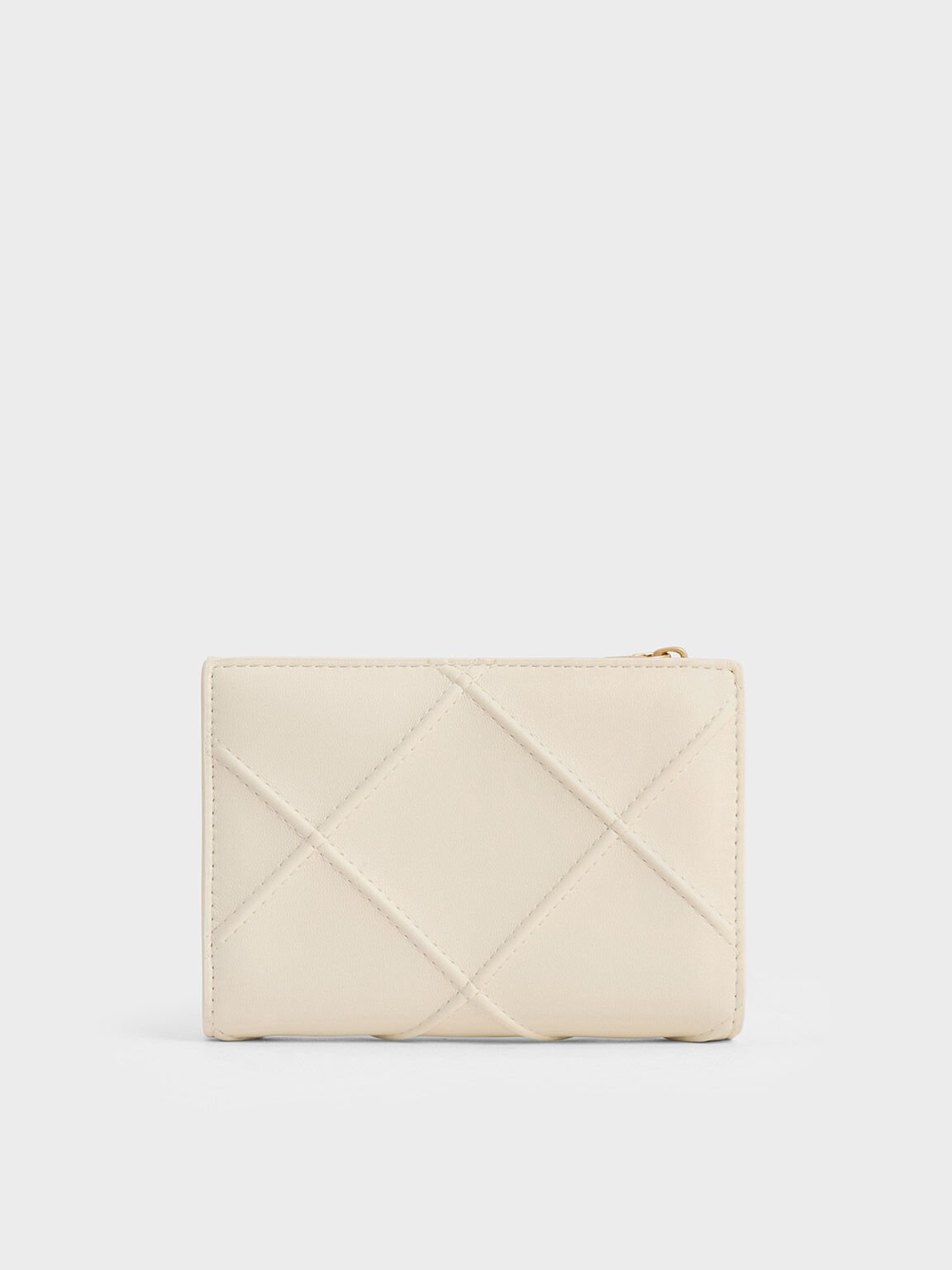 Eleni Quilted Wallet, Cream, hi-res