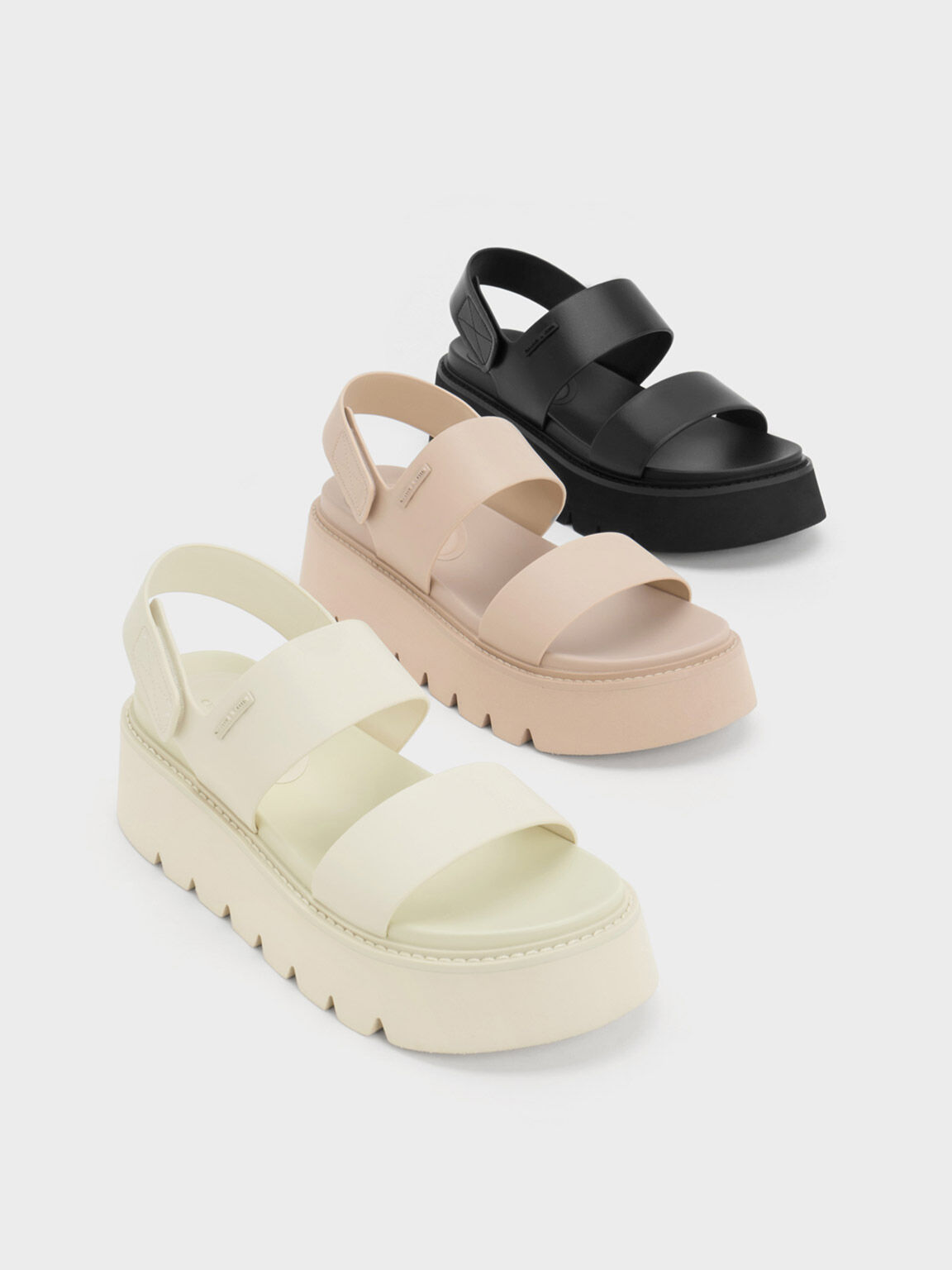 Calvin Klein FLATFORM WEDGE - Platform sandals - black - Zalando.de