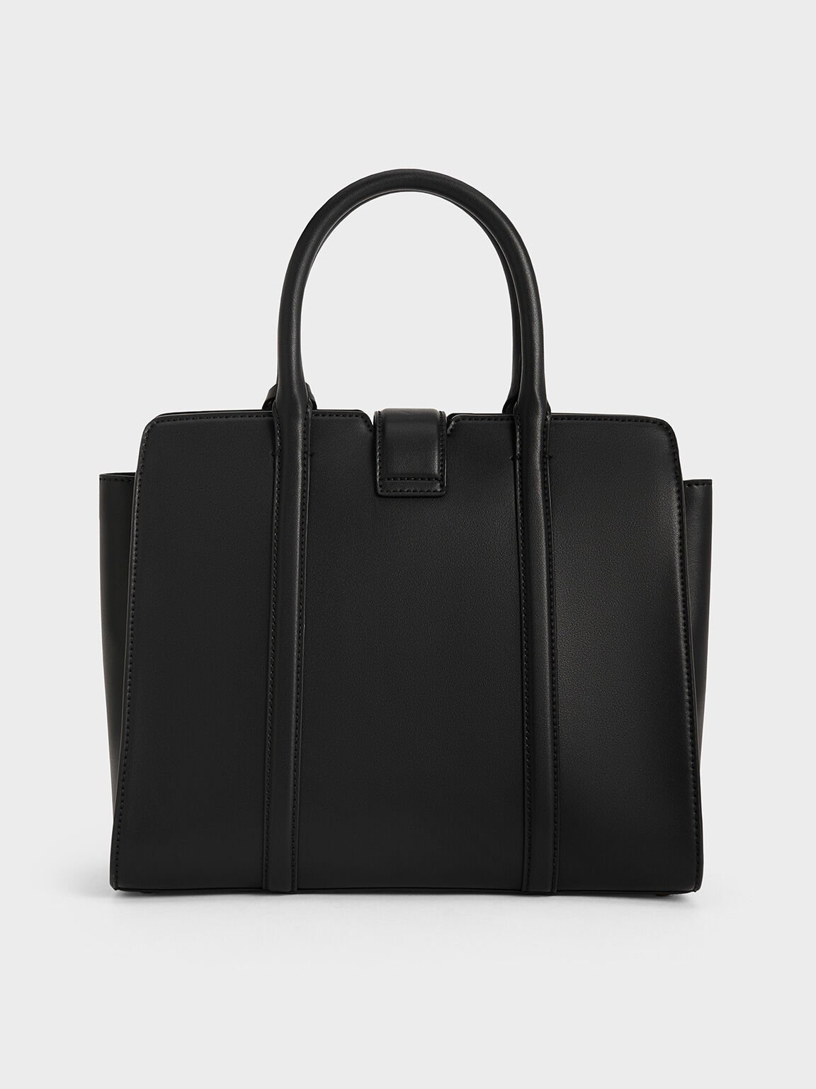 Large Cesia Metallic Accent Tote Bag, Black, hi-res