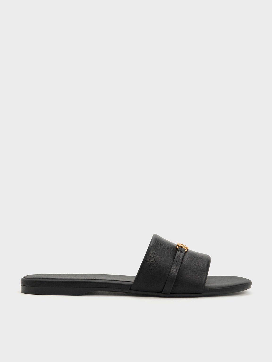 Aeyde | ANNA Black Leather Flat Slide