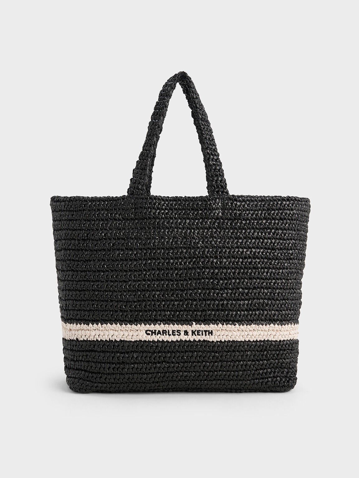 Allegra Knitted Tote Bag, Black, hi-res