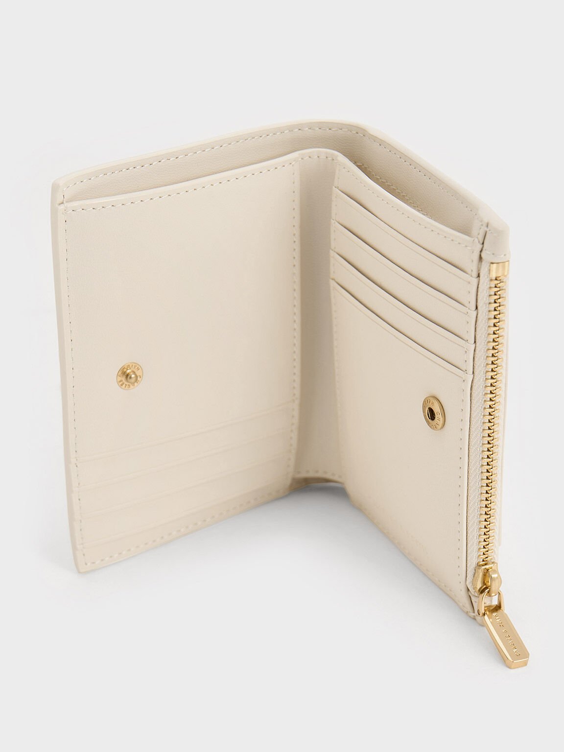 Eleni Quilted Wallet, Cream, hi-res