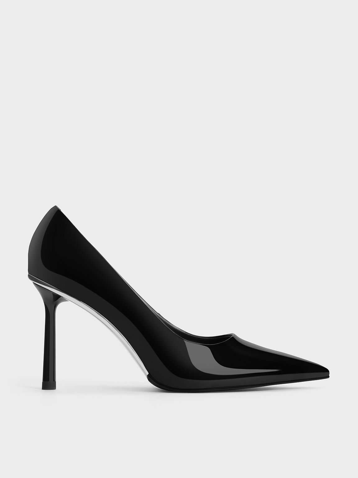 ASOS DESIGN Penza pointed high heeled court shoes in black patent | ASOS