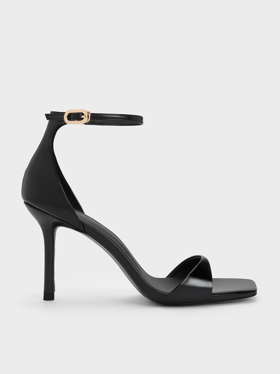 Buy Black Leather Heeled Sandals For Women | Indyverse