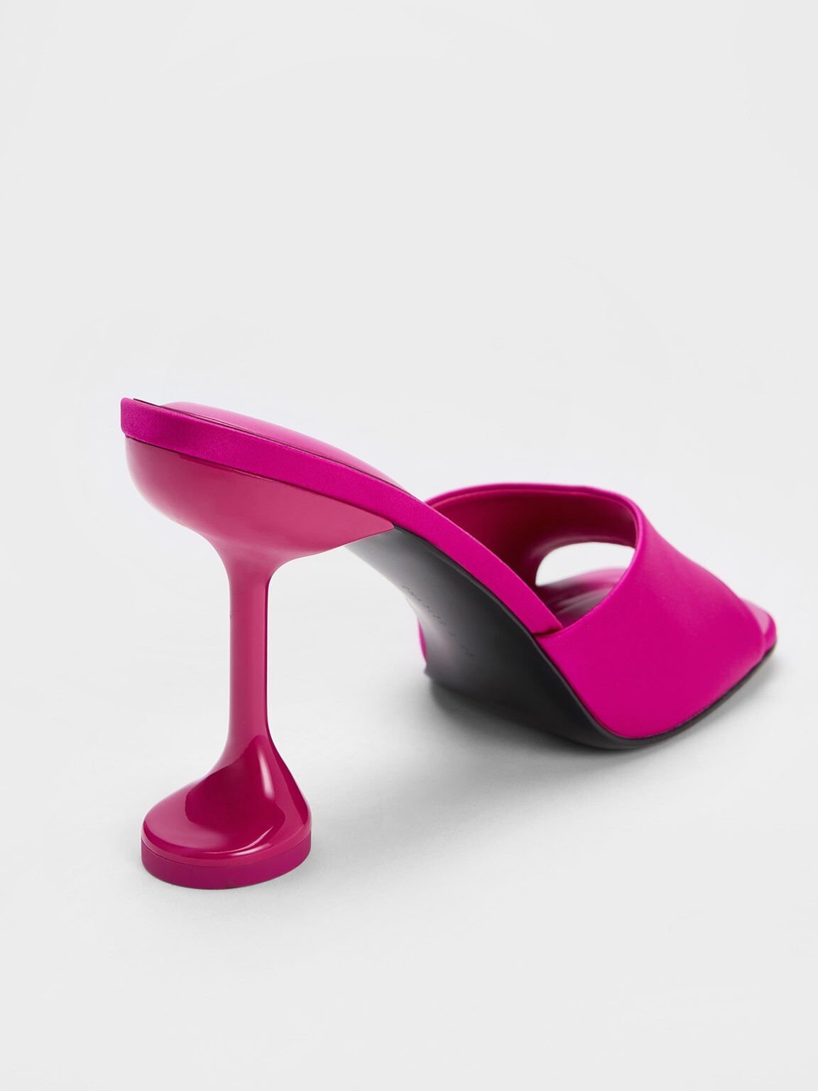 Women’s fuchsia Celestine sculptural heel mules - CHARLES & KEITH