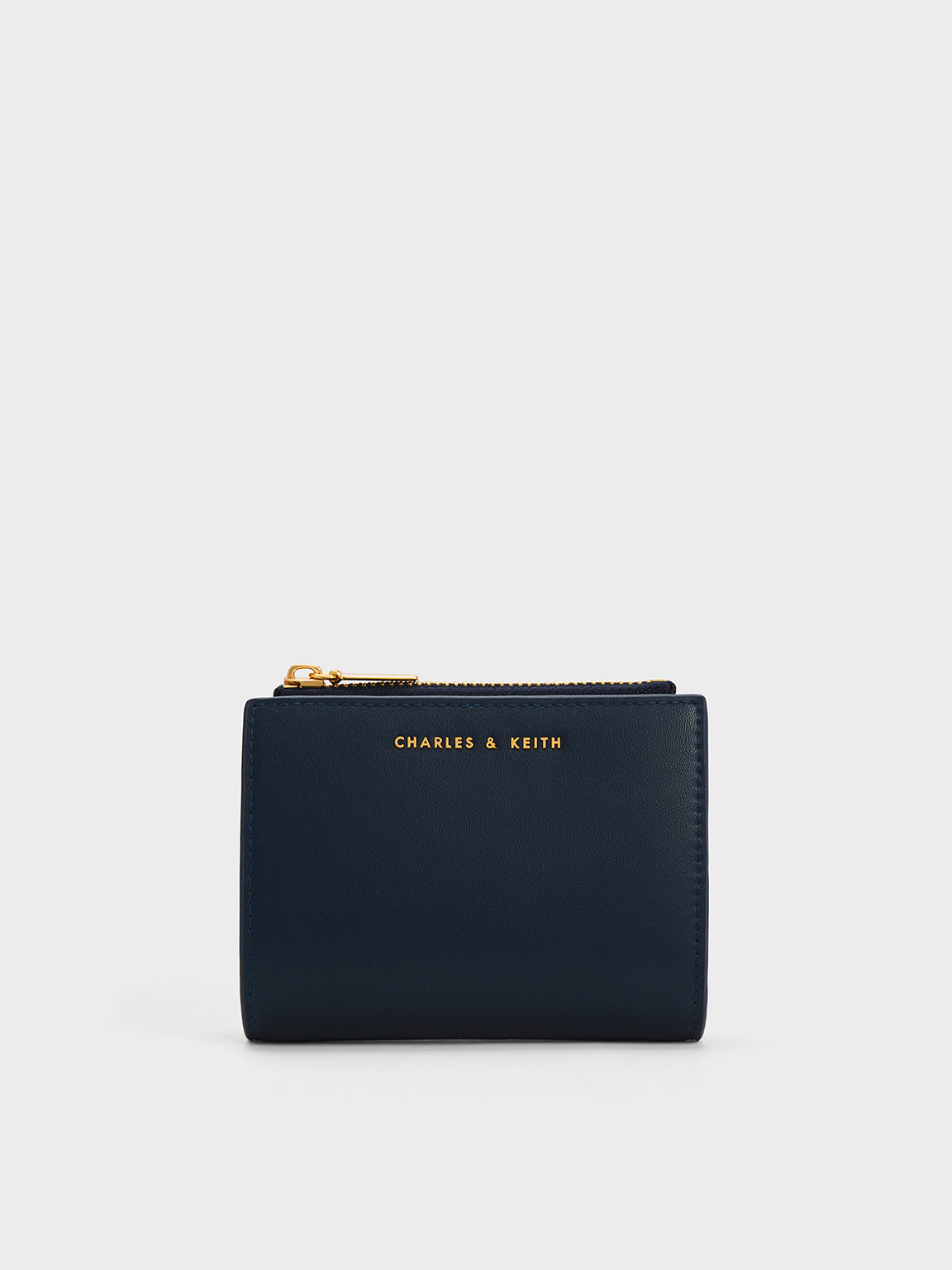 Navy Harmonee Top Zip Small Wallet | CHARLES & KEITH