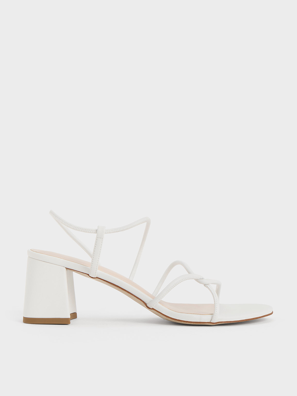 White Meadow Strappy Block Heel Sandals - CHARLES & KEITH IN