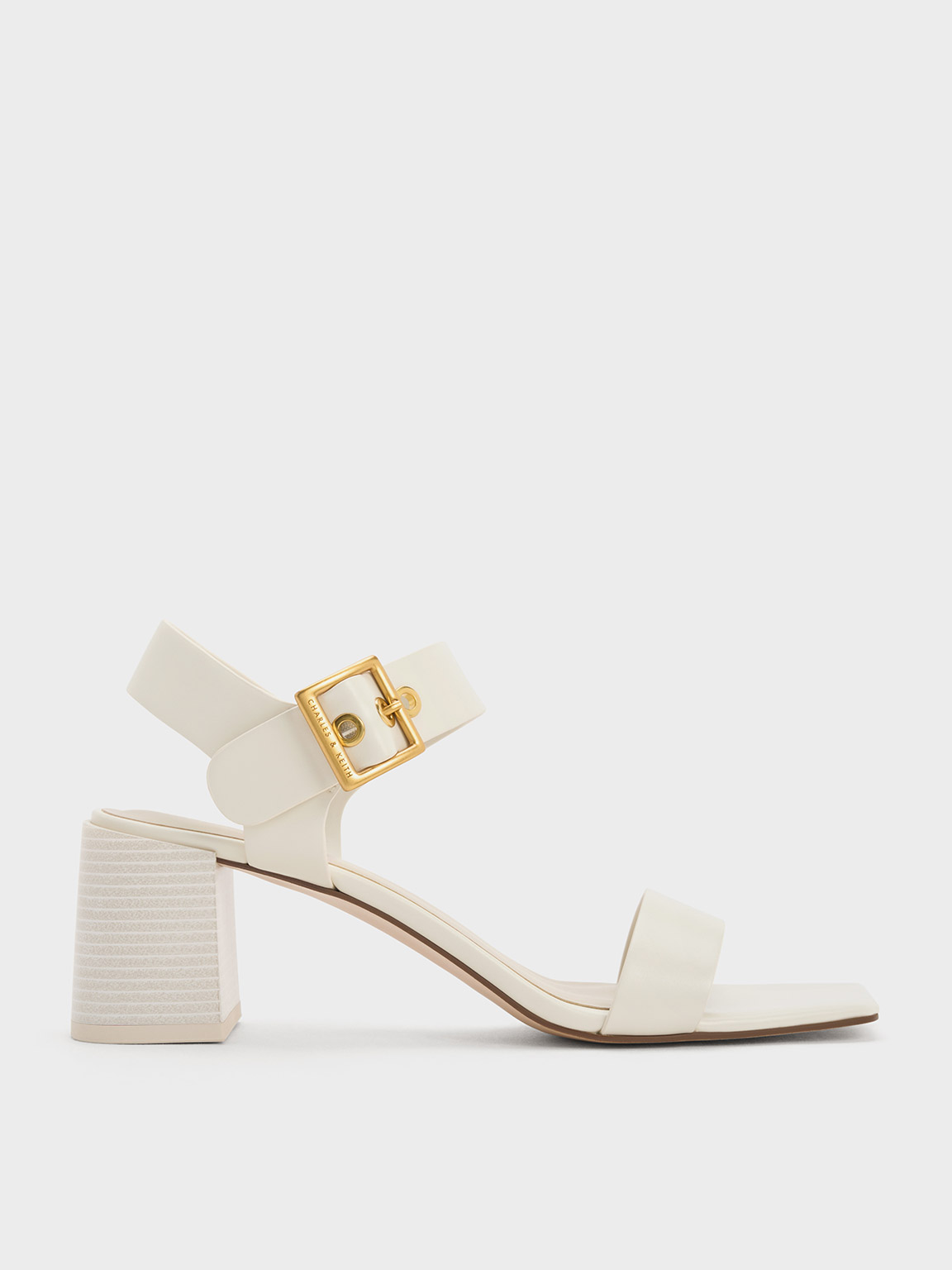 Women White Minimalist Ankle Strap Sandals, Elegant Chunky Heeled Open Toe  Sandals | SHEIN USA