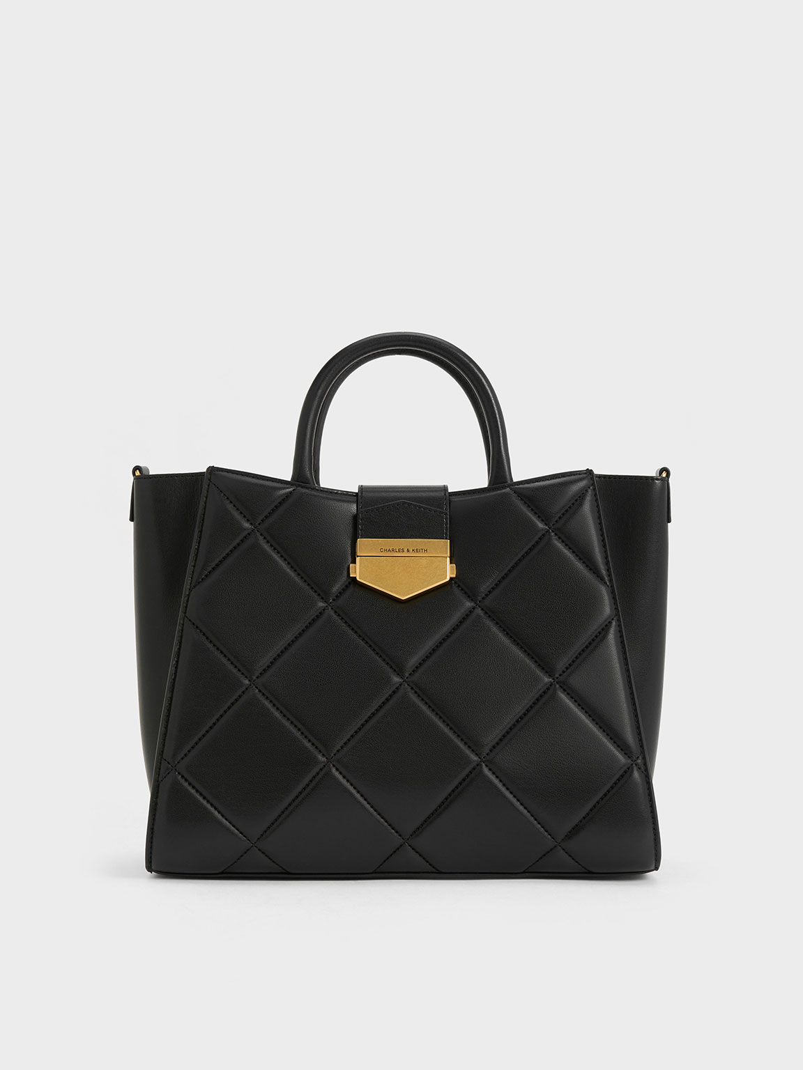 Black Vertigo Quilted Tote Bag CHARLES KEITH IN