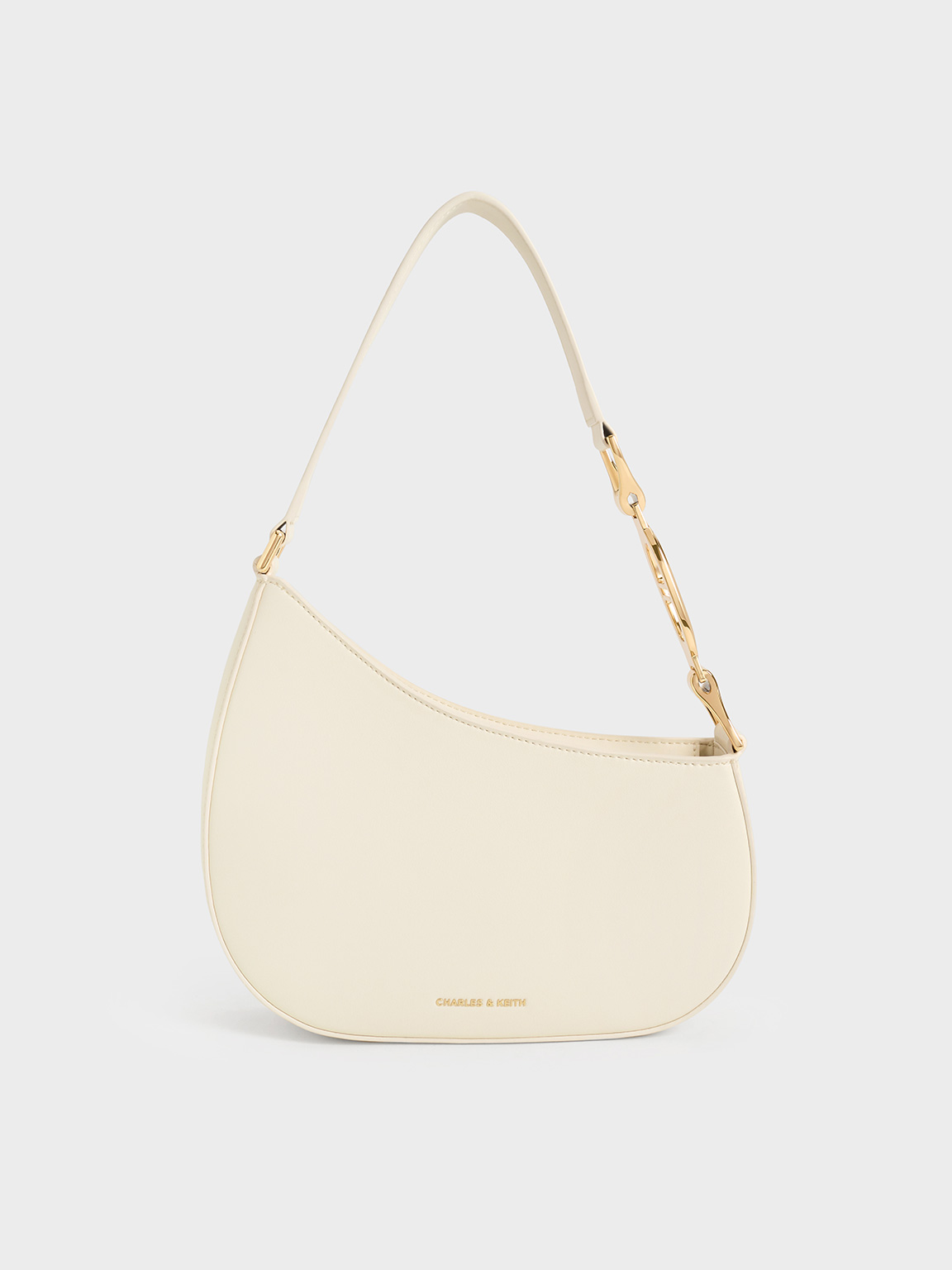 Cream Asymmetrical Shoulder Bag - CHARLES & KEITH IN