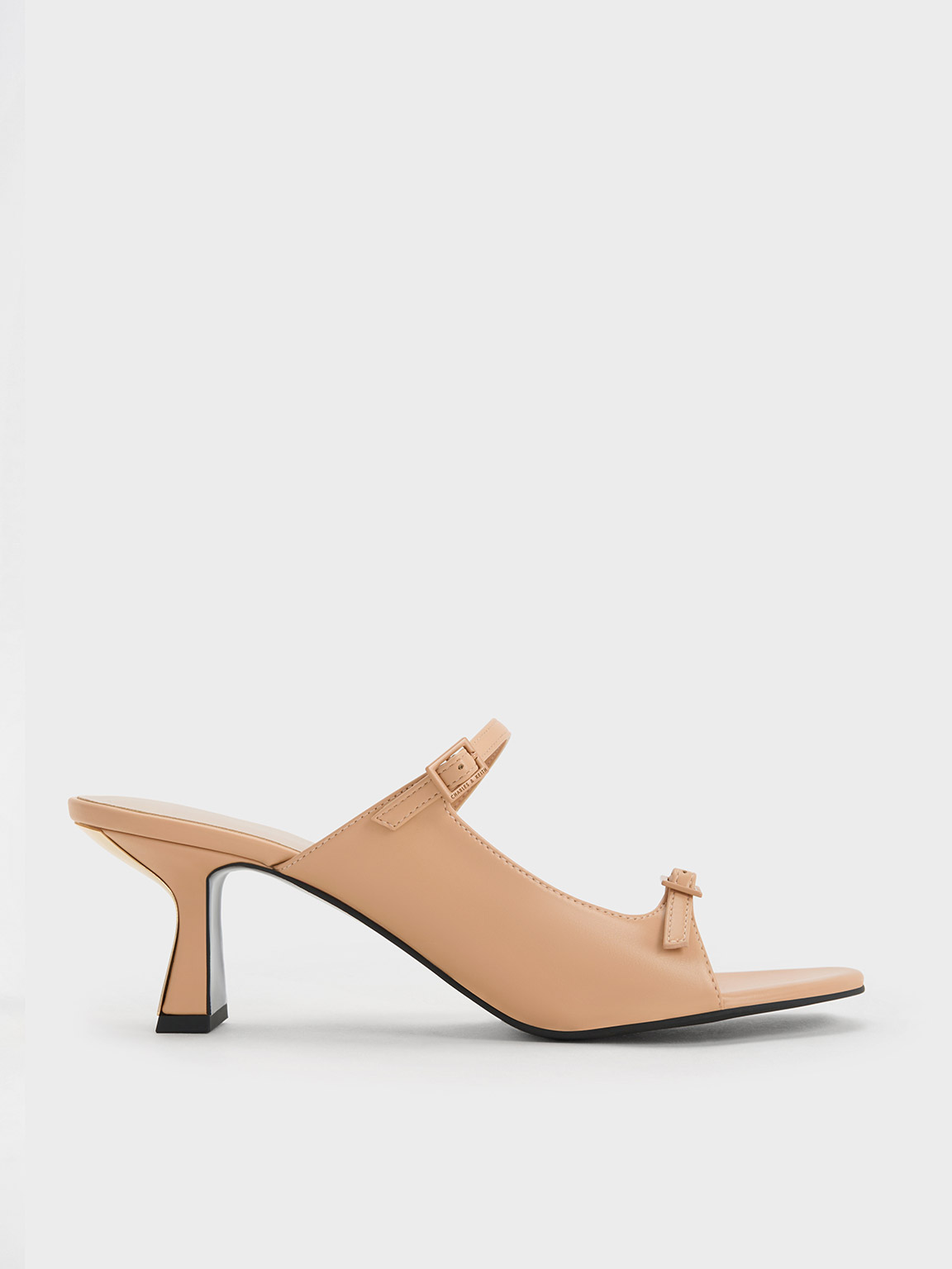 CHARLES & KEITH Woven Buckle Slingback Heeled Pumps in Chalk | Endource