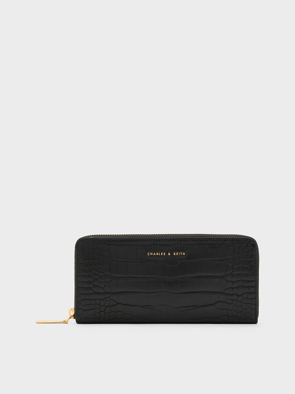 Kensington croc embossed leather online wallet on a chain