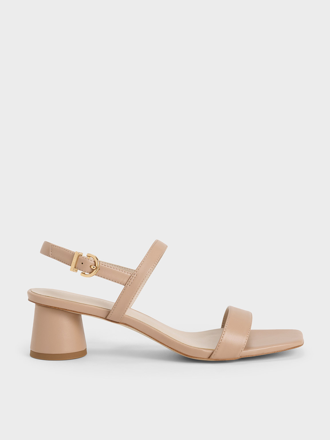 Nude Cylindrical Heel Back Strap Sandals CHARLES KEITH IN