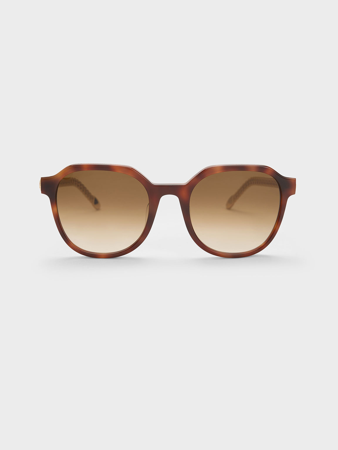 Tortoiseshell Square Recycled Acetate Sunglasses - CHARLES & KEITH IN