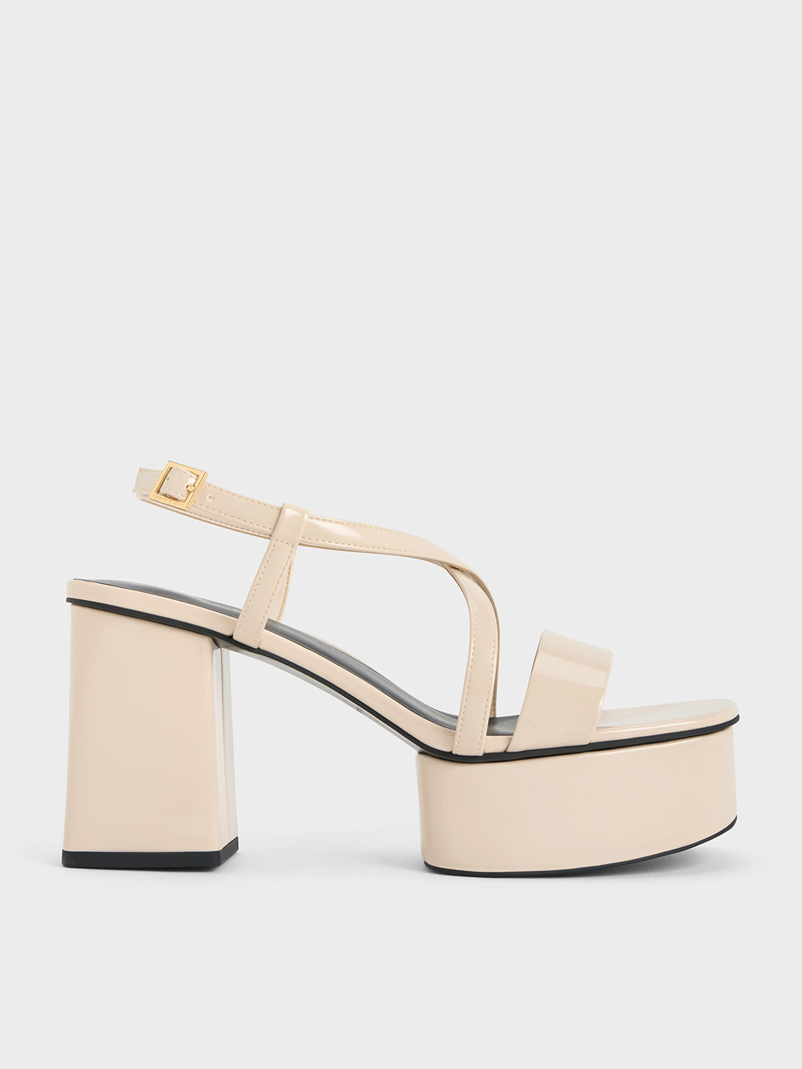 Miso Platform Strap Sandal In Ivory Leather